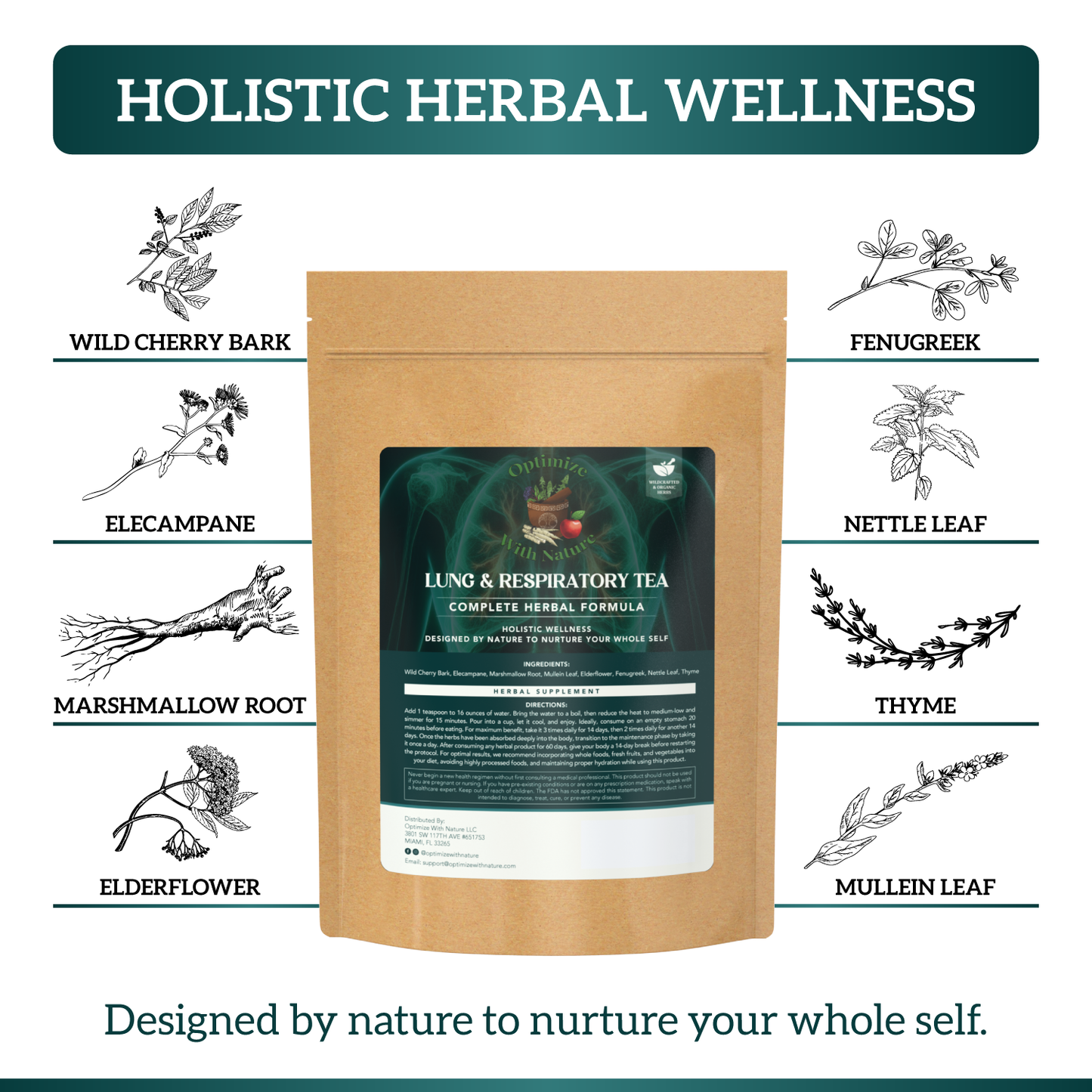 Lung & Respiratory Tea: Herbal Tea & Supplement with Restorative Herbs