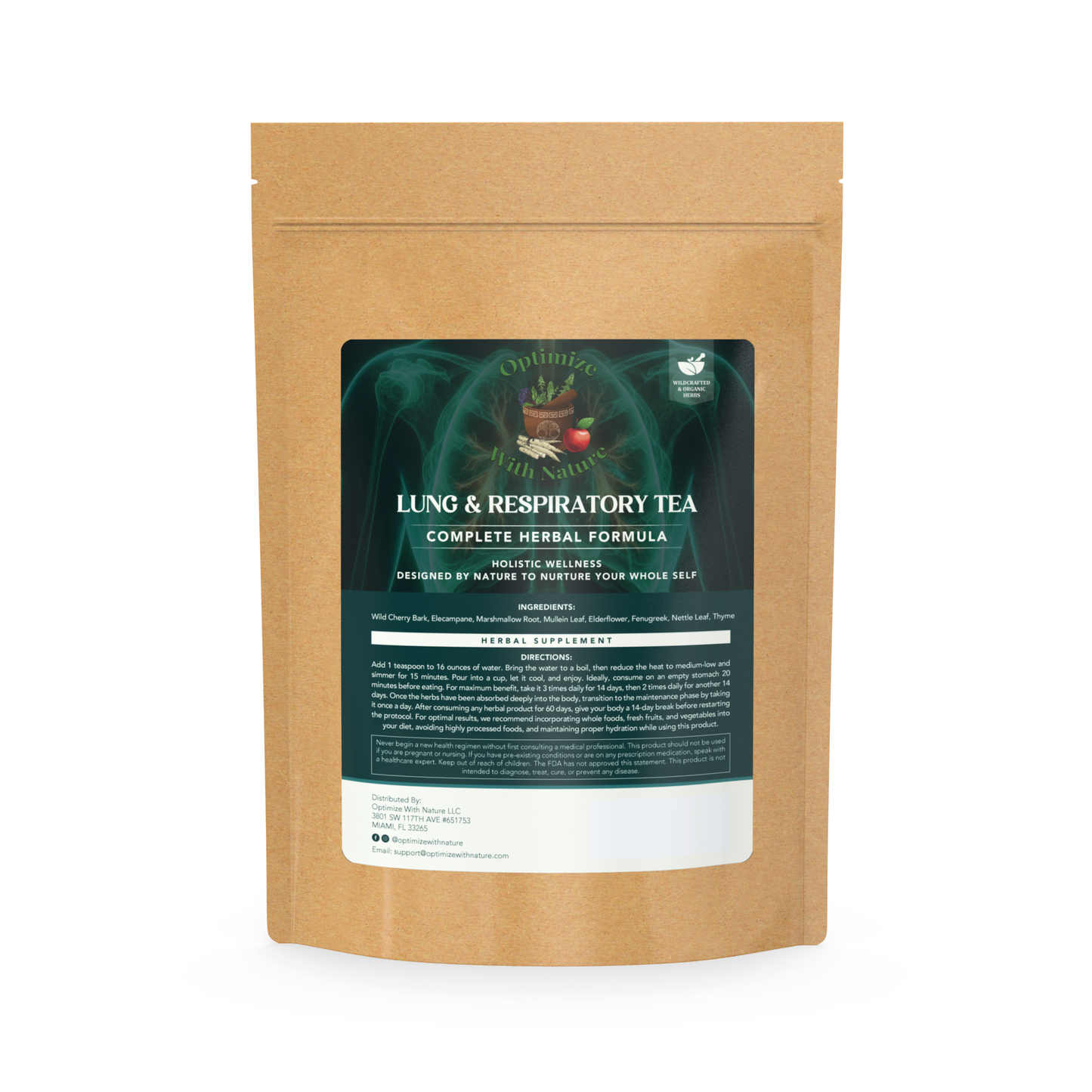 Lung & Respiratory Tea: Herbal Tea & Supplement with Restorative Herbs