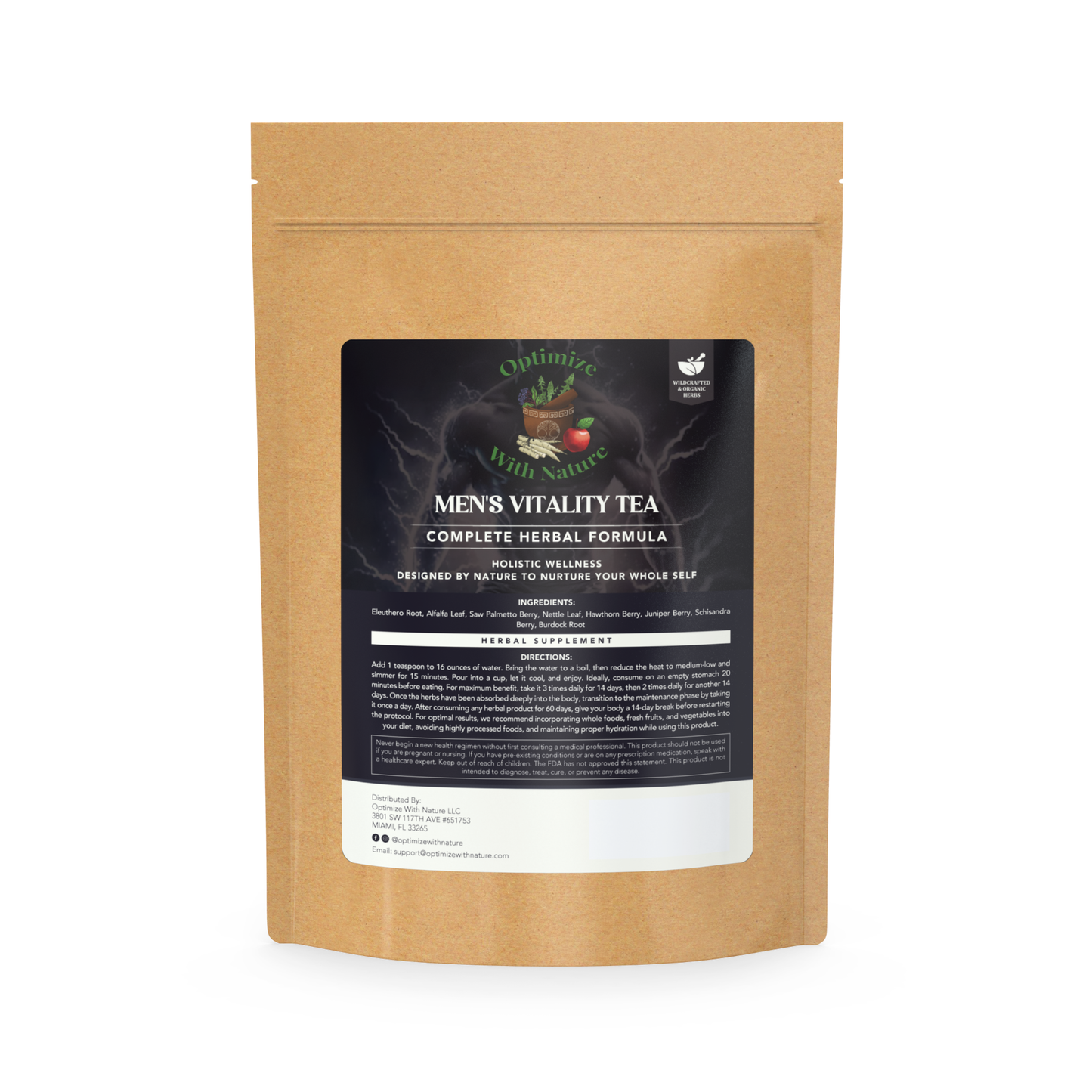 Men's Vitality Tea: Herbal Tea & Supplement for Natural Energy & Support